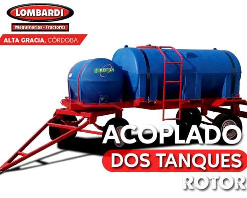 Acoplado con 2 Tanques Plásticos de 3.500 + 750 Lts.