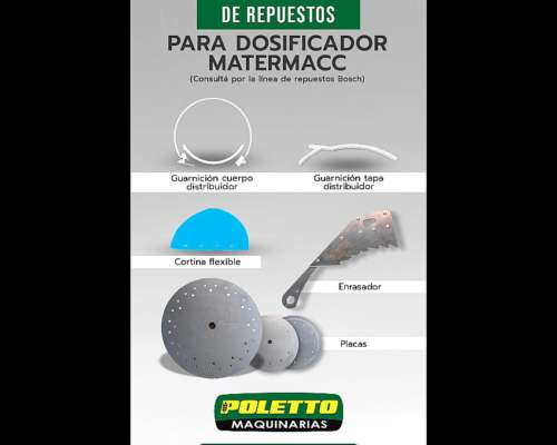 Matermacc Repuestos de Dosificadores, Concesionario Oficial.