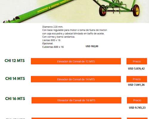 Elevador de Cereal de 12, 14, 16 y 17 Mts Agromec