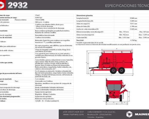 Mixer Mainero 2932, Único Horizontal QUE Desmenuza Rollo