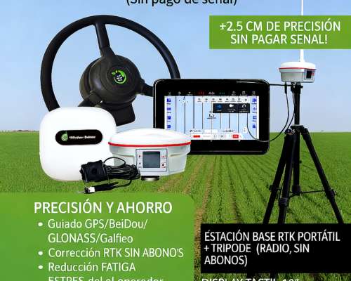 Piloto Automático + RTK Radio (sin Pago de Señal)
