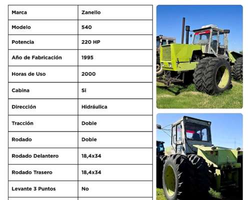 Tractor Zanello 540 220 HP Doble Tracción - Usado año 1995