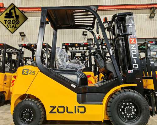 Autoelevador Zolid Z25 2.500kg T/T 4.5mt Diesel Todo Vial