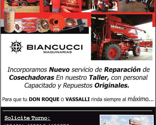 Servicio de Reparación de Cosechadoras ( Biancucci Centeno)