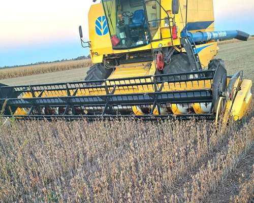 New Holland TC 5090. Plataforma de 25 Pies a Caracol.