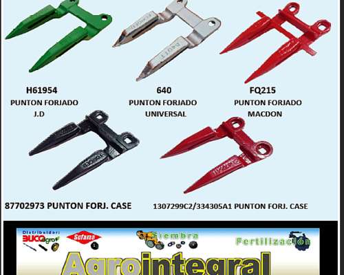Puntones Forjados para Cosechadoras