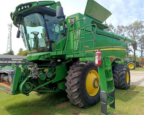 Cosechadora John Deere S680, 4wd, Dual, Draper 45, 2018.