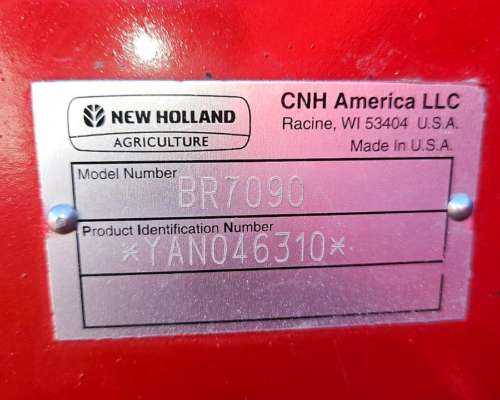 Enrolladora New Holland BR 7090 Americana, año 2011