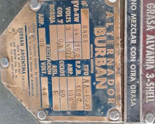 Grupo Electrógeno. Trifásico. 94 KVA