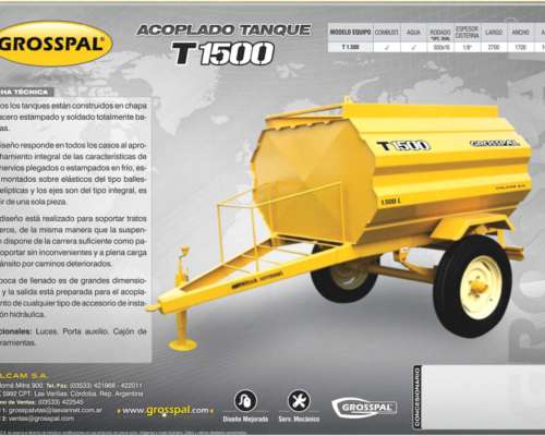 Acoplado Tanque T 1500 - Grosspal