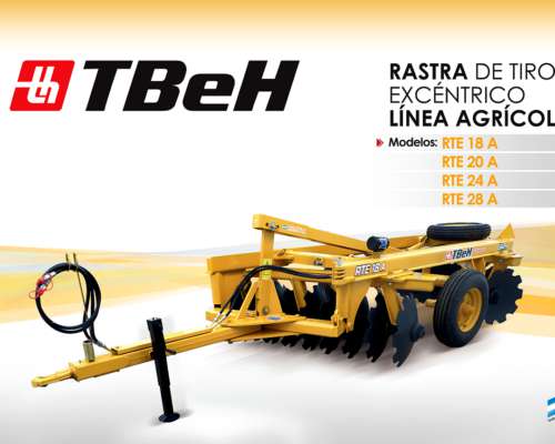 Rastra de Tiro Excéntrico Agrícola Tbeh 28 Discos Nuevo.
