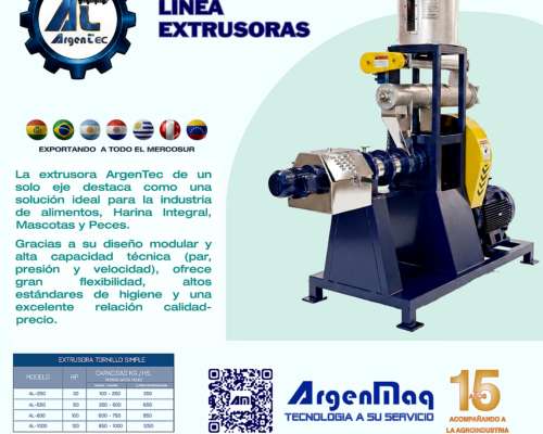 Extrusor Soja Expeller 250 Kg/hs. a 1000 Kg/hs.