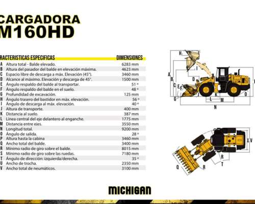 Pala Frontal Michigan M160hd 7000kg