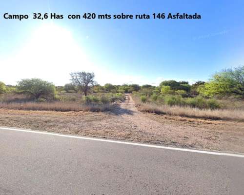 Campo 32,6 Has con 420 Mts de Frente Sobre Ruta Asfaltada