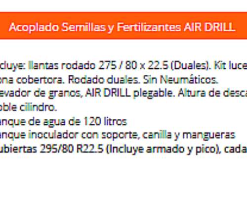 Tolva Semillera de 22tn AIR Drill Agromec