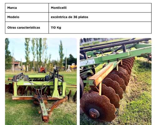 Monticelli - Rastra Excentrica de 110kg