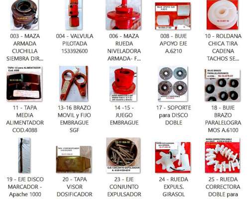 Eje Maza Cuchilla Orientable para Semb. Apache 6210. Stock 4