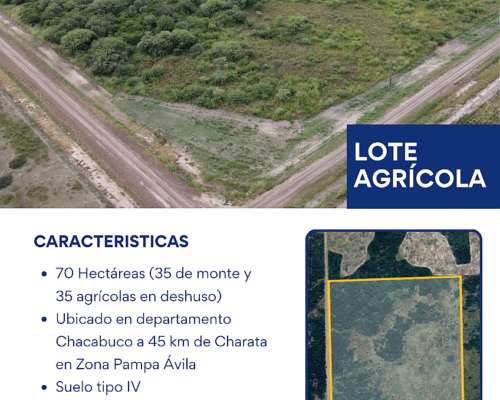 Campo - Lote de 70 Hectáreas en Zona Charata Chaco