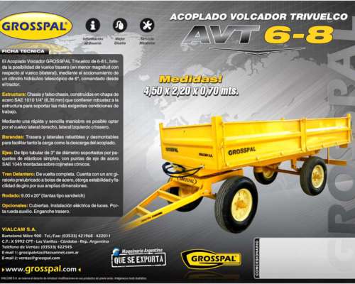 Acoplado Volcador Trivuelco AVT 6000 - Grosspal