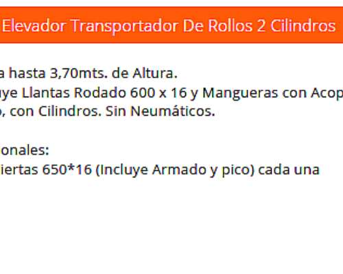 Elevador Transportador de Rollos 2 Agromec