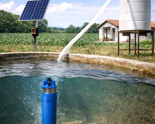 Kit Bomba Sumergible Solar +2panel120w+inversor 1500l Hora