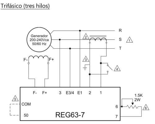 Avr Tension Grupo Electrogeno REG 63-7a Reemplazo Basler