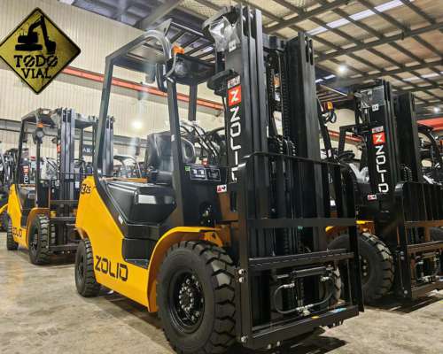 Autoelevador Zolid Z25 2.500kg T/T 4.5mt Diesel Todo Vial