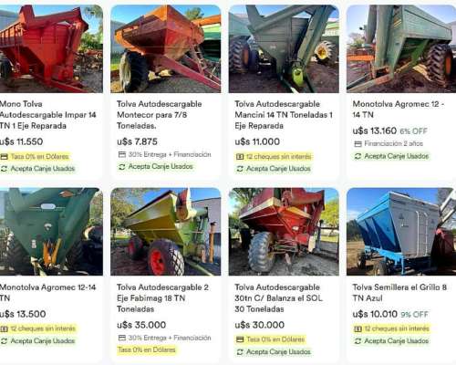 Tolvas Autodescargables Varias 8 12 13 14 18 30 Toneladas