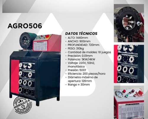 Prensa para Mangueras Hidráulicas de 1/4 a 2 Pulgada