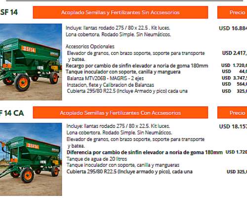 Tolva Semillas y Fertilizantes de 14tn Agromec