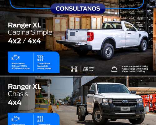 Ford Ranger Nueva Cabina Simple 4x2/4x4 Escribirnos