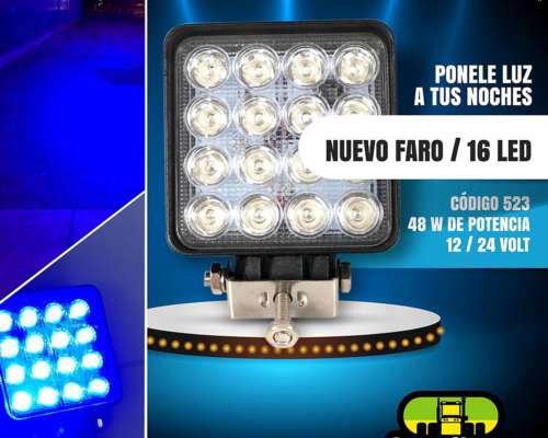 Faro Auxiliar LUZ Azul Proyector 16 LED 48 W