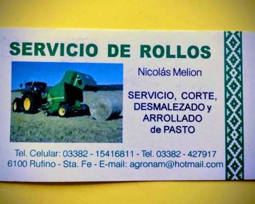 Servicio de Rollos- Arrollado de Pasto