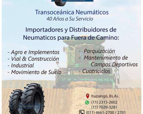 Cubierta 14.9-24 10 Telas- Tractor - Envios a Todo el Pais