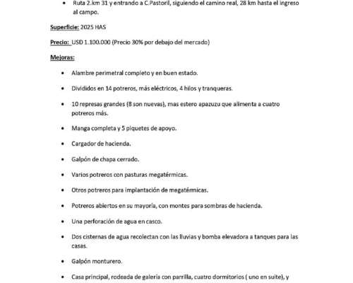 Alquilo Ganadero Formosa 2025 Has Mejoras Completas.