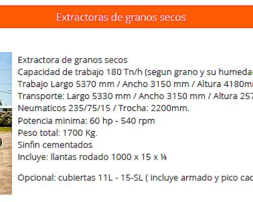 Extractoras de Granos Secos Agromec (exgs 3000)