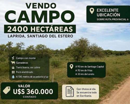 Campo en Santiago del Estero. la Prida