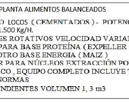 Instalacion para Hacer Alimentos Balanceados