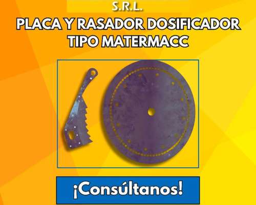 Placa y Rasador Dosificador Tipo Matermacc