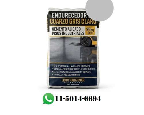 Endurecedor Cuarzo Cemento Alisado Hormigon X25kg Gris Claro