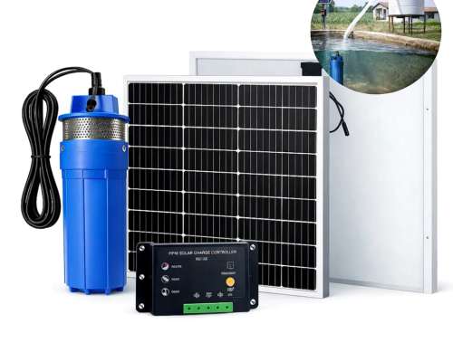 Kit Bomba Sumergible Solar +2panel120w+inversor 1500l Hora