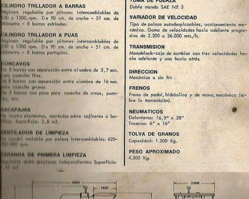 Cosechadora Vassalli 3-16 Serie 1983