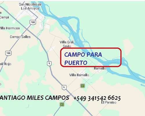 Puerto Lote de 890mts Frente Río Parana Ramallo San Nicolas