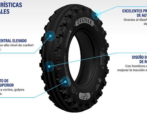 Cubierta Tractor 600-16 Green EX FT2 10t. TT GRI (4 Guias)