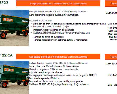 Tolva Semillas y Fertilizantes de 22tn Agromec