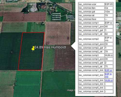 25 Has Agricolas en Humboldt. Suelo Clase 1 - IP 79%.