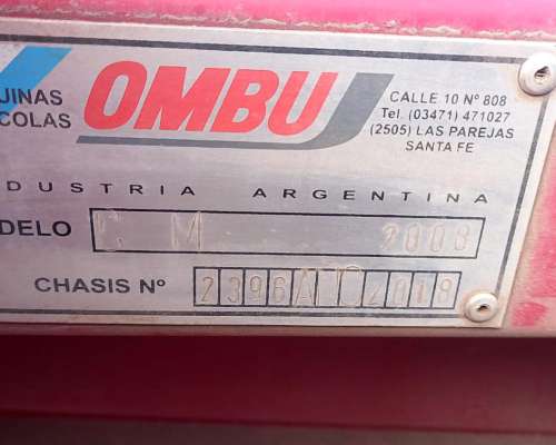 Maicero Ombu, Modelo 2008, año 2018, 12 a 52, con 1.300 Ha
