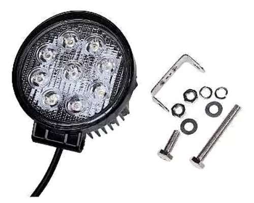Faro 9 LED Auxiliar Redondo 27w Disipador Chico