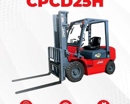 Autoelevador JAC 25h 2500 Kg 4800 MM Altura Motor Xinchai