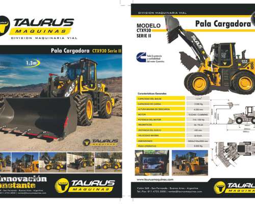 Pala Cargadora Taurus CTX930 con Motor Cummins